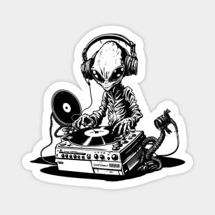 Alien Vinyl DJ Rave Techno Magnet