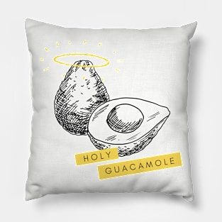 Holy Guacamole Fun Graphic Avocado Lover Gift Pillow