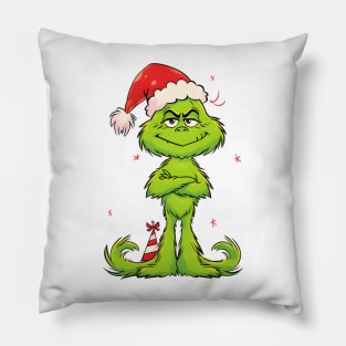 Grinch Cartoon Full of Christmas Cheer Pillow