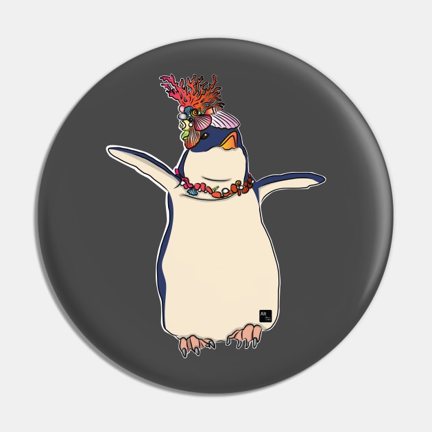 Blue Penguin Coral Dance Pin by AltTabStudio