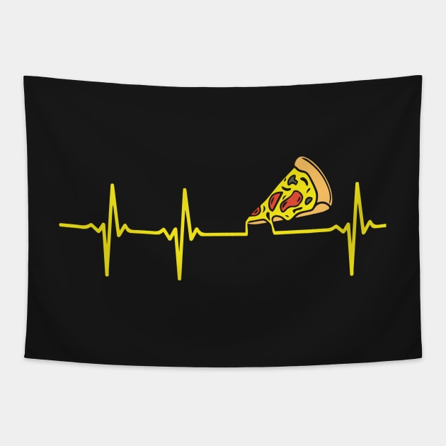 Pizza Heartbeat Tapestry by midnightherodesign