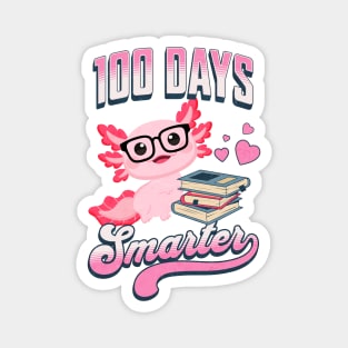 Kawaii Axolotl "100 Days Smarter" Magnet