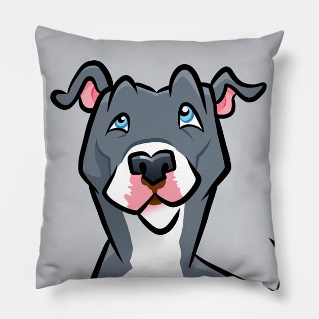 Blue Pit Bull Pillow by binarygod