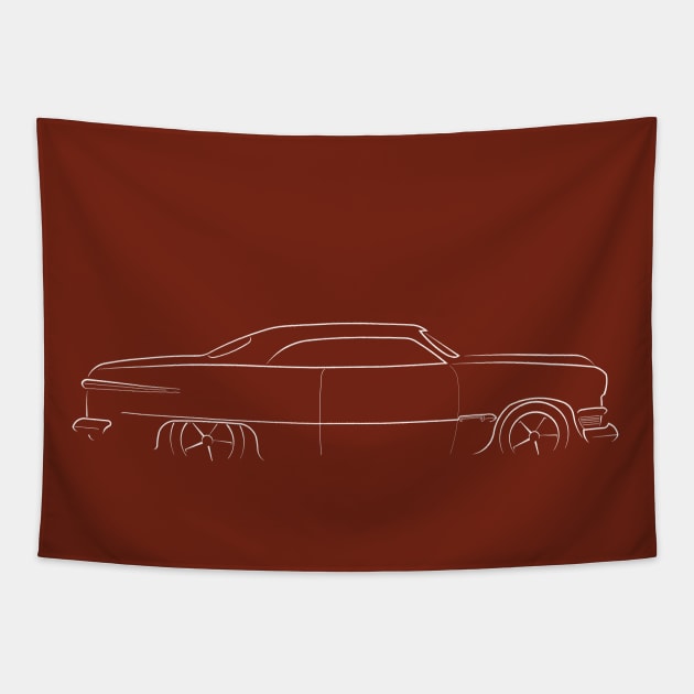 1950 Ford Deluxe - chopped shoebox - profile stencil, white Tapestry by mal_photography