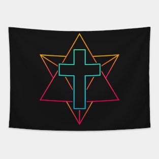 EDM Rave – Sacred Geometry & Cross Tapestry