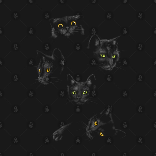 Dark cats in the dark by Mikael_Art