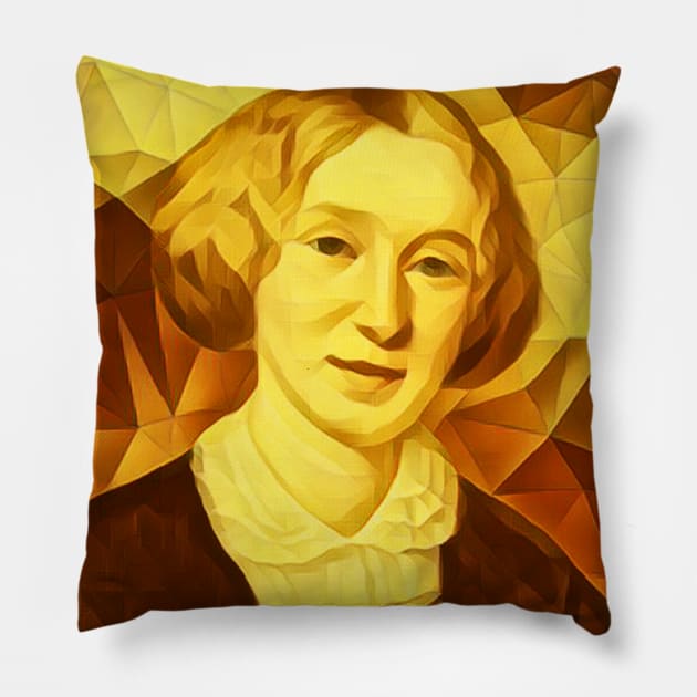 George Eliot Golden Portrait | George Eliot Artwork Pillow by JustLit