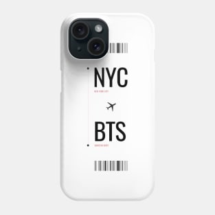 NYC to BTS Boarding pass Phone Case