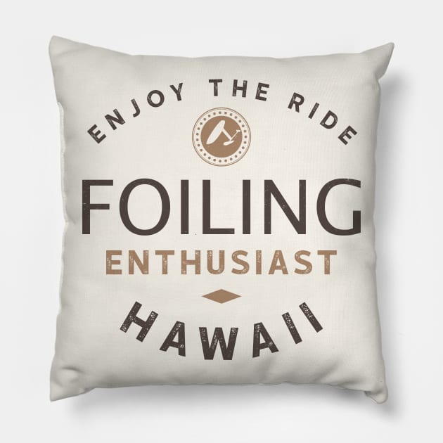 Hydrofoiling Enthusiast - Hawaii Pillow by bluehair