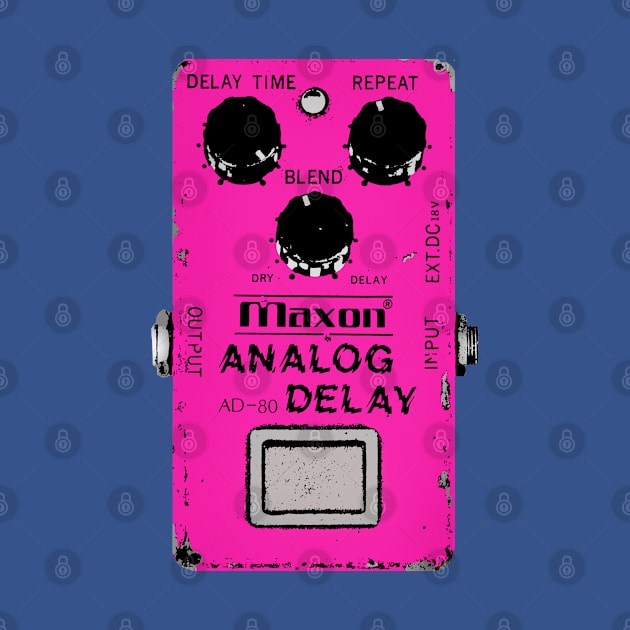 Maxon Analog Delay Pedal Guitar FX Fan Art Design by DankFutura