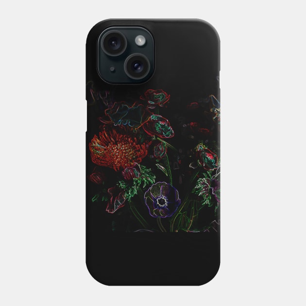 Black Panther Art - Glowing Flowers in the Dark 14 Phone Case by The Black Panther