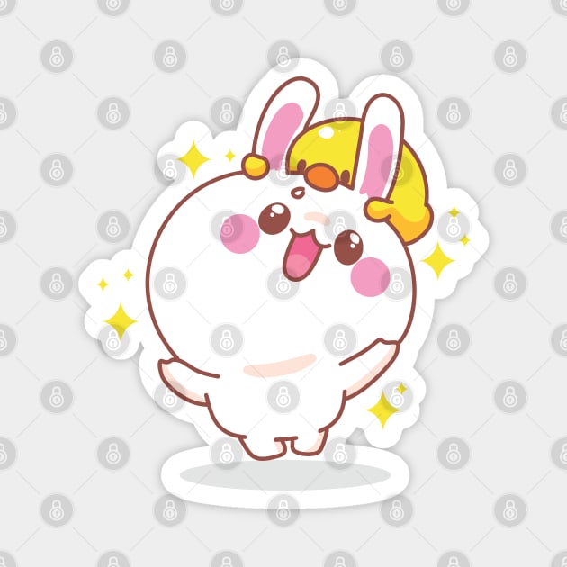 Jumping Cute Bunny Magnet by Tariq-T-art