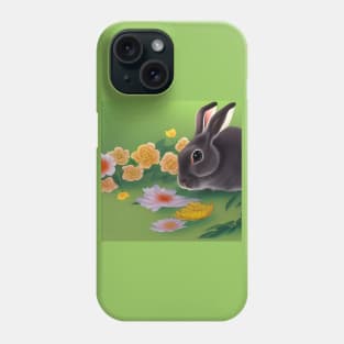 Rabbit and Flowers Phone Case