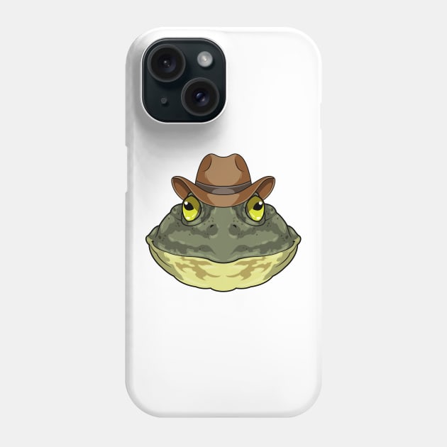 Frog as Cowboy with Hat Phone Case by Markus Schnabel