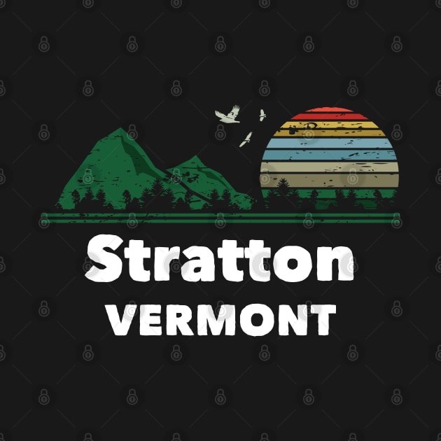 Mountain Sunset Flying Birds Outdoor Stratton Vermont by greenrepublicmerch