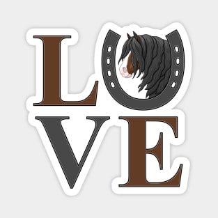 Brown Bay Gypsy Vanner Draft Horse LOVE Magnet