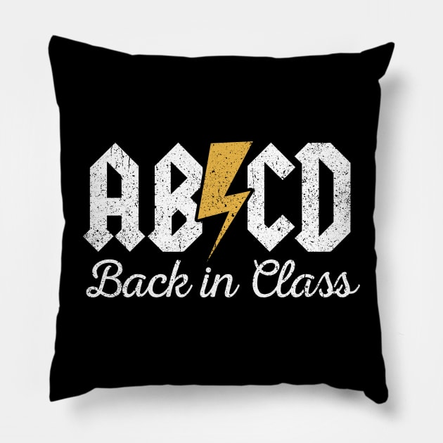 Teachers Rock ABCD Back In Class ABCD Retro Pillow by RetroPrideArts