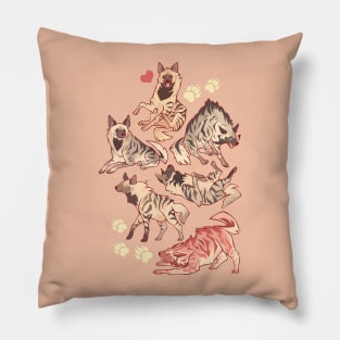 Striped hyena no text Pillow