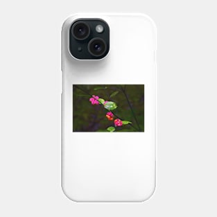 Magenta Flowers, Green Leaves Phone Case