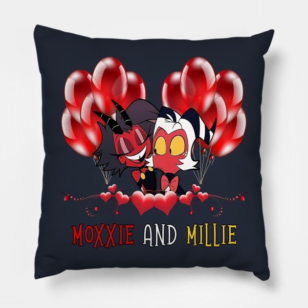 Helluva Boss Moxxie And Millie Pillow by Pharaoh Shop