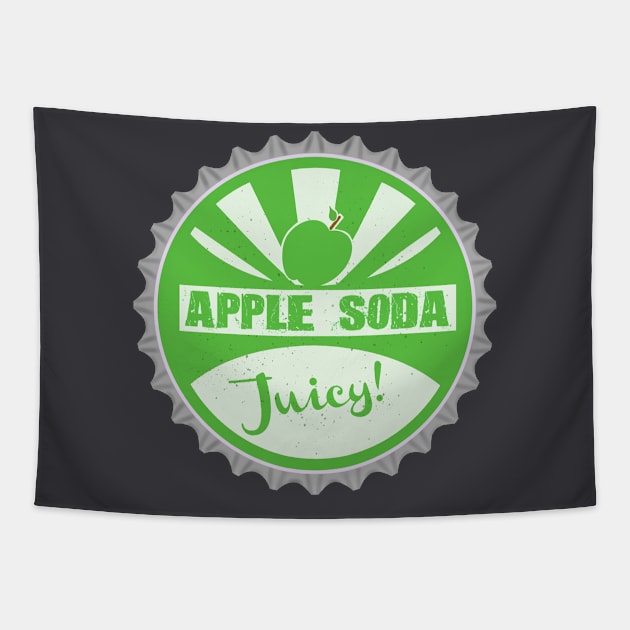 Apple Soda Bottle Cap Tapestry by DrawAHrt