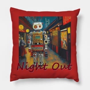 Japan Osaka Night Out by Kana Kanjin Pillow