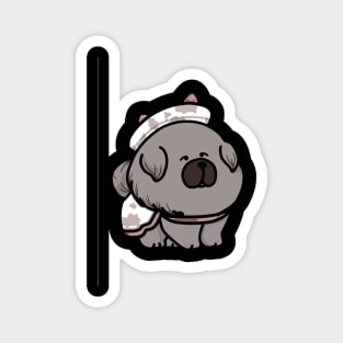 Fat Cute Dog Design Tee Magnet