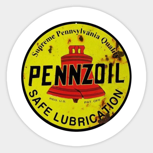 Autocollant Vintage Pennzoil Lubricants - Style Rétro Hot Rod, Décor Américain, Qualité TOP QUALITY