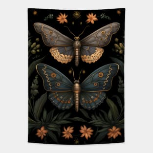 Butterflies amidst woodland leaves Tapestry