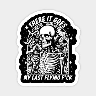 Vintage Halloween There It Goes My Last Flying Skeletons Magnet