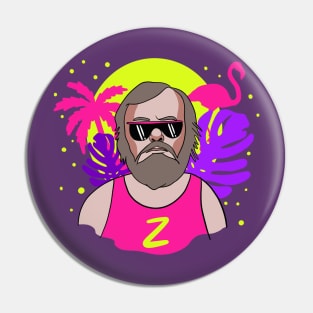 Slavoj Zizek 80s Vaporwave Portrait Pin