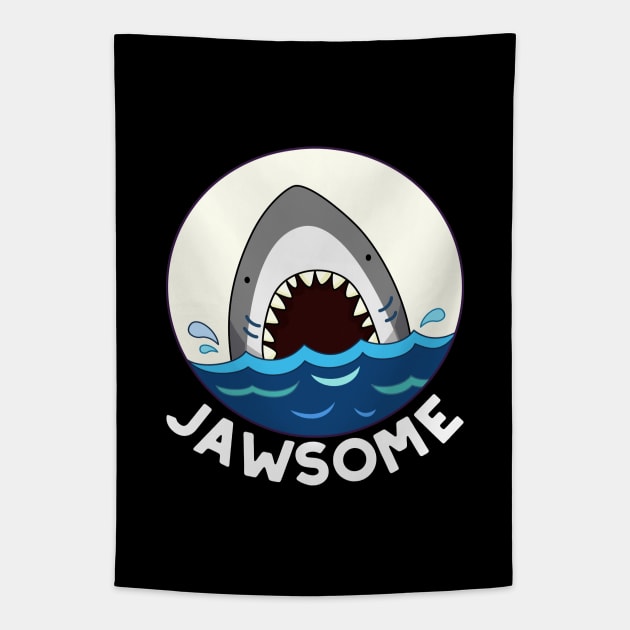 Jawsome Cute Shark Pun. Tapestry by punnybone