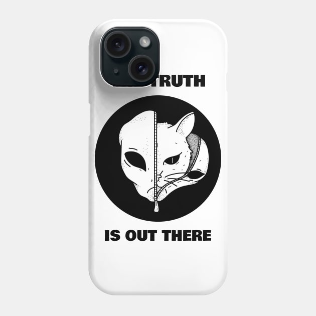 Truth is out there - Cat in Alien Disguise Funny Cat Lover Gift Phone Case by BadDesignCo