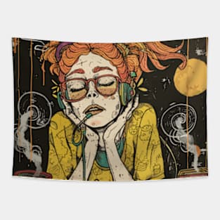 Chill Lofi Girl Tapestry