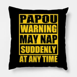 Papou Warning May Nap Suddenly At Any Time Pillow