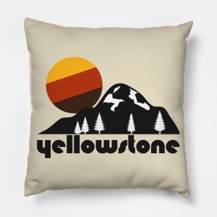 Retro Yellowstone ))(( Tourist Souvenir National Park Design Pillow