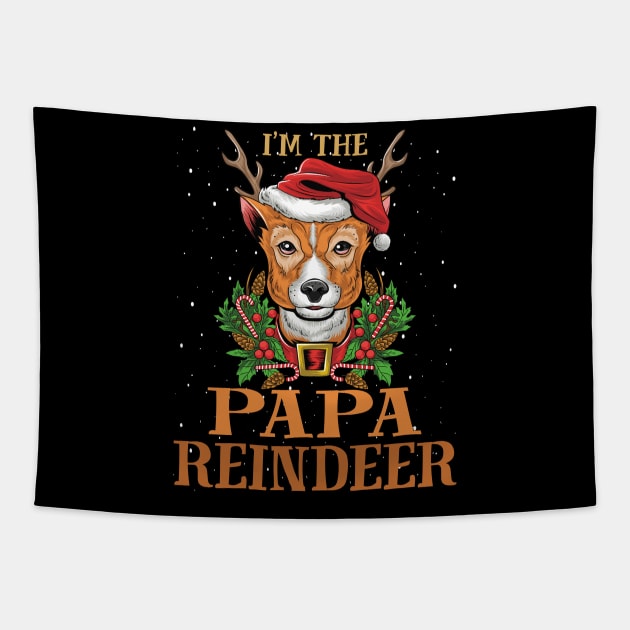 Im The Papa Reindeer Christmas Funny Pajamas Funny Christmas Gift Tapestry by intelus