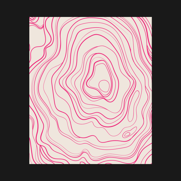 Pink  Abstract Topography  Aesthetic  Pattern by zedonee