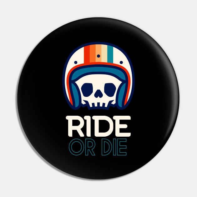 Biker Skull Retro Motorcycle Pin by Foxxy Merch