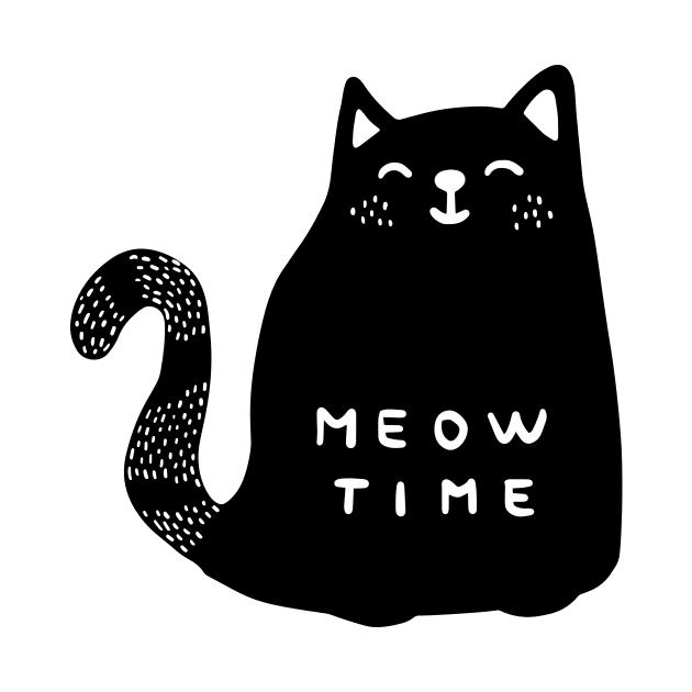 Meow time black cat by bigmoments