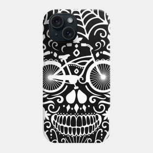 Mexican Bicycle Skull - Black and White Phone Case