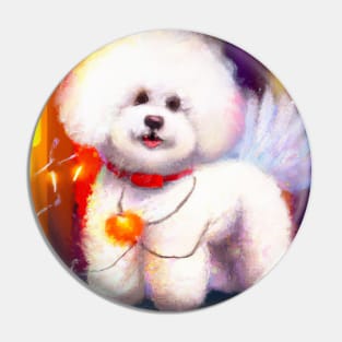 Cute Bichon Frisé Drawing Pin