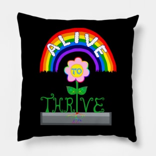 Alive to Thrive Rainbow Flower Pillow