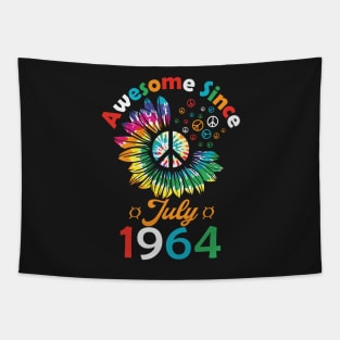 Funny Birthday Quote, Awesome Since July 1964, Retro Birthday Tapestry