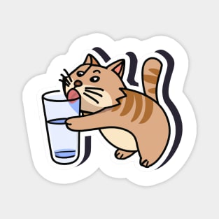 Cat drinking water Magnet