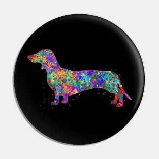 Dachshund dog watercolor Pin