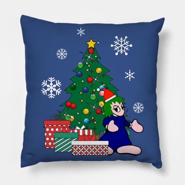 Lemmings Around The Christmas Tree Pillow by Nova5