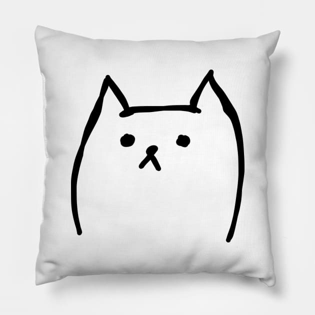 Doubtful cat Pillow by HectorVSAchille