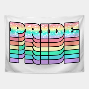 Pastel Pride Rainbow Mosaic Graphic Design Tapestry