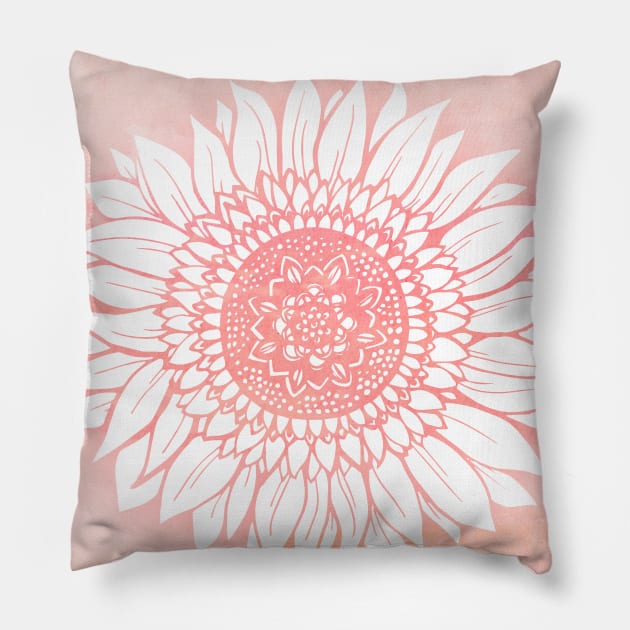 Pink Watercolor Flower Tapestry Pillow by aterkaderk